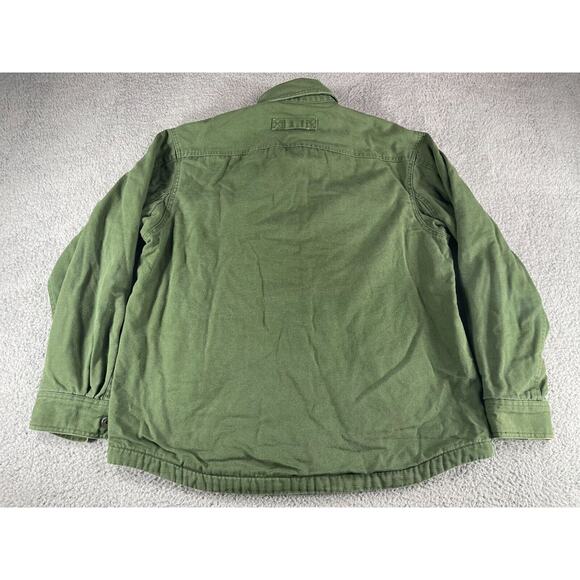 Duluth Trading Jacket Mens Large Green Canvas Fleeve Lined Warm Workwear Heavy - Picture 13 of 14